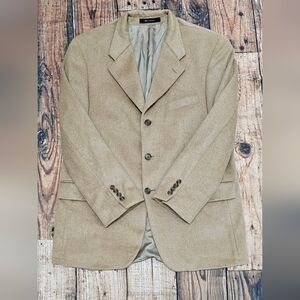VTG Ralph Lauren 100% Cashmere Camel Sport Blazer Suit Jacket Size 44R